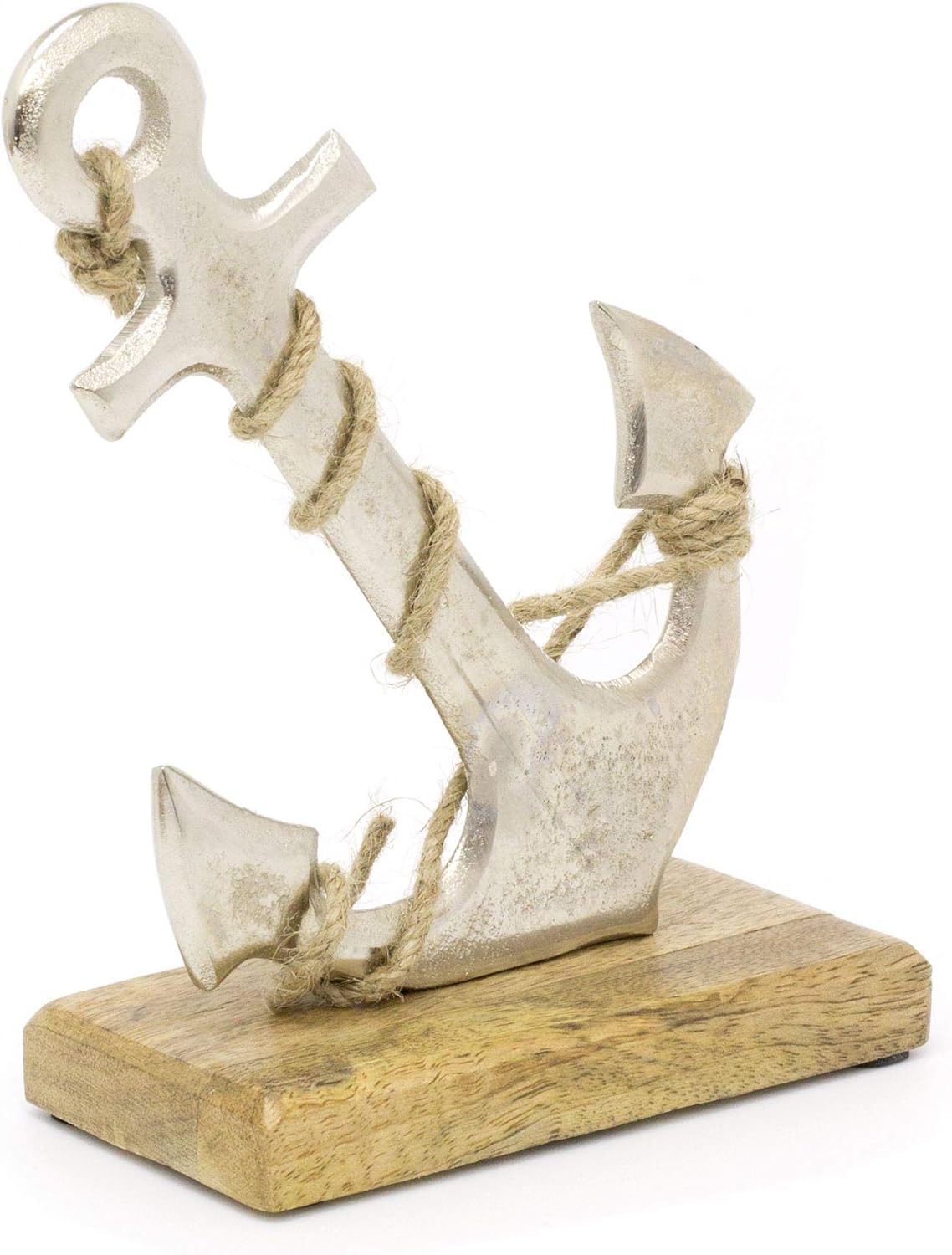 Carousel Home Gifts 18cm Nautical Silver Metal Ships Anchor Seaside Ornament Decoration On