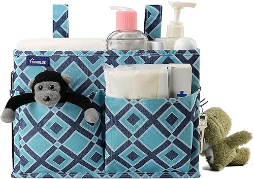 Miniatura 65 de Surblue - Organizador de cama colgante para mesita de noche, bolsa de almacenamiento, bolsillo para literas y camas de hospital, dormitorios Z-Zebra