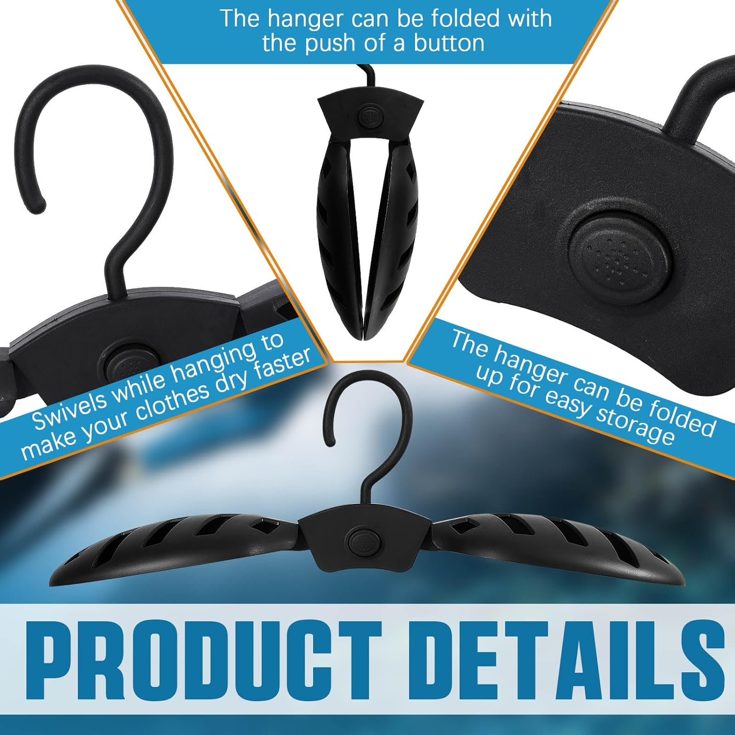 Maitys 2 Pcs Wetsuit Hanger Foldable Surfing Suit Hangers Fast Dry Surfing Suit Folding Vented Hanger for Men Women Diving Accessories - Image 3