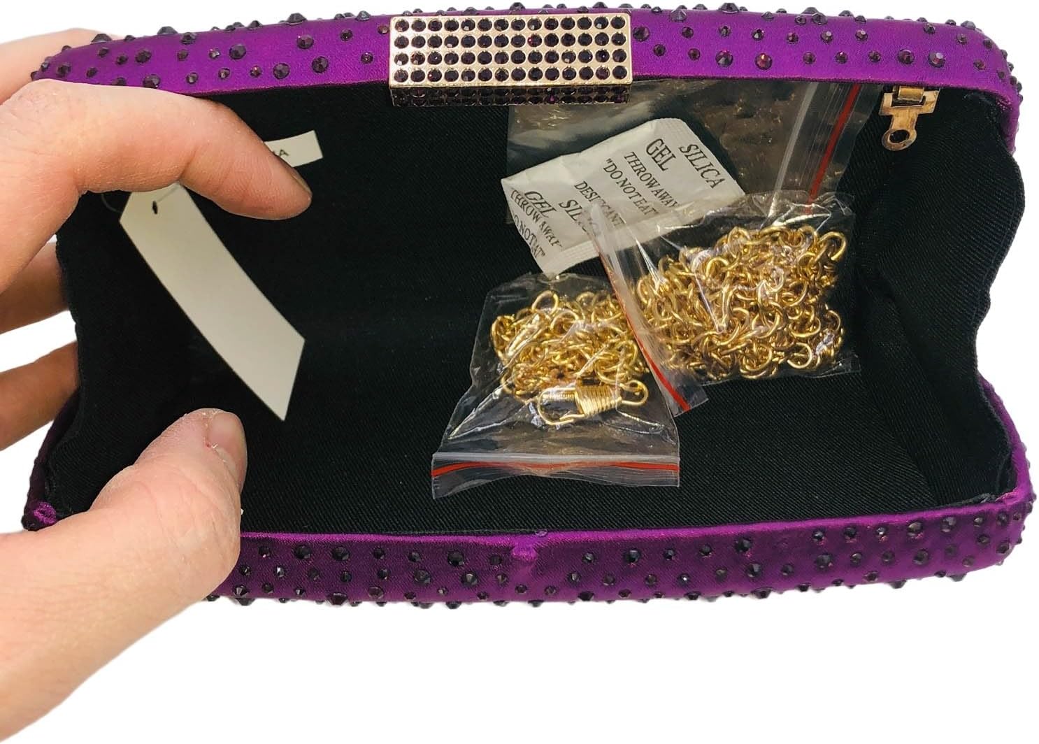 Boutique De FGG Women's Crystal Clutch Evening Bag Bride Handbags for Wedding Party Diamond Rhinestone Clutch Purse,Mini,Mini - Image 7