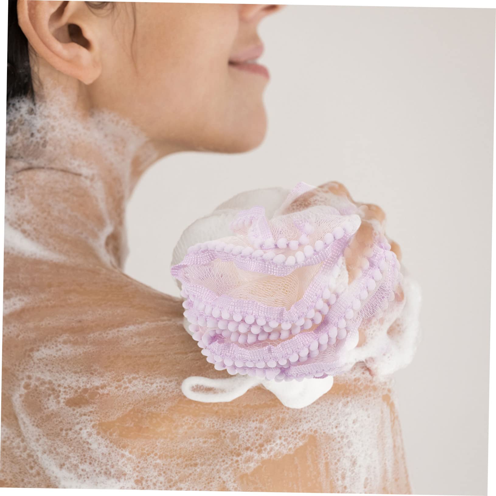 PartyKindom 2Pcs Bathing Ball Soft Mesh Body Scrubber for Exfoliating Skin Lightweight Hanging Bath Puff for Back Cleaning and Daily Use Comfortable Bath Accessories