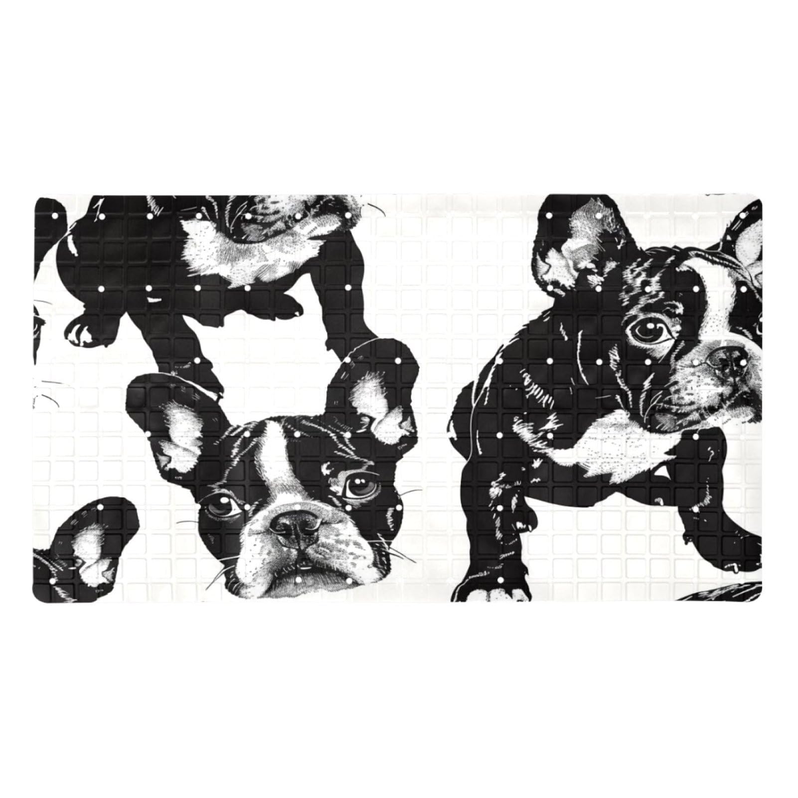 Tapis de bain bouledogue français antidérapant séchage rapide extra long durable