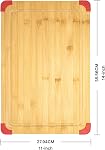 Farberware - Planche de coupe en bambou, Planche en bois durable avec coins en silicone antidérapants, planche de préparation de cuisine multi-usages (35.56cm x 27.94cm)