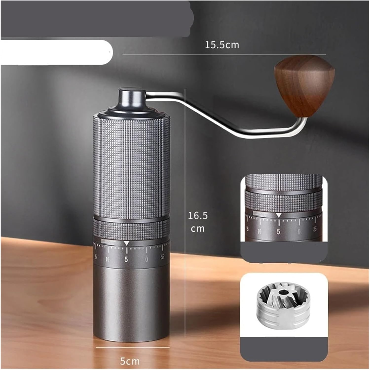 Manual Coffee Grinder 5/6/7 Core Bean Mill External Adjustable Maker For Home(Grey with 6core)