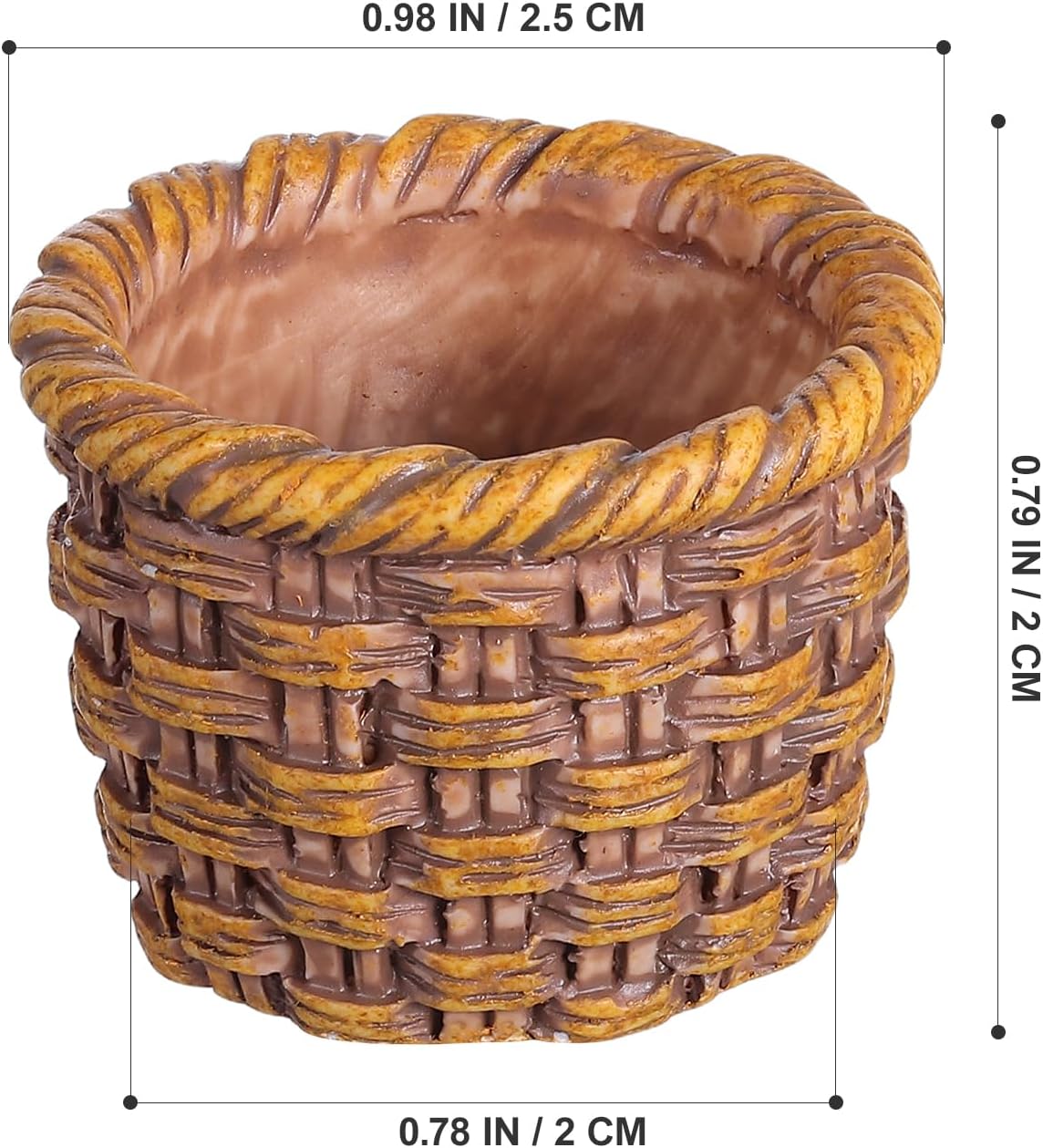 TOYANDONA 6Pcs Miniature Resin Rattan Baskets for Dollhouse Decoration Storage Holders Realistic Simulation Baskets Mini House Accessories image 5