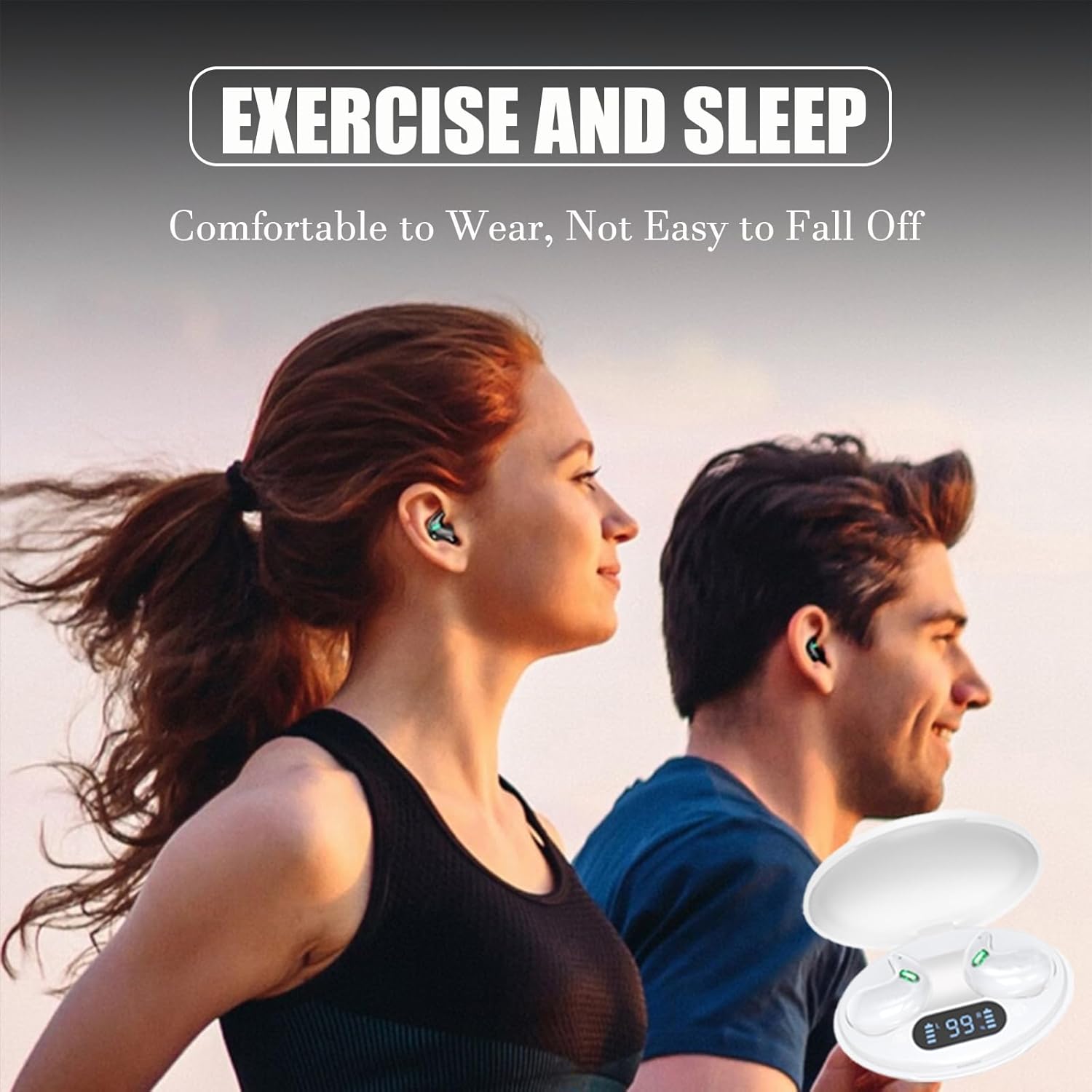 T16 Bluetooth 5.3 Sleep Earbuds for Side Sleepers, Noise Cancelling, IPX5 Waterproof, Wireless In-Ear Headphones