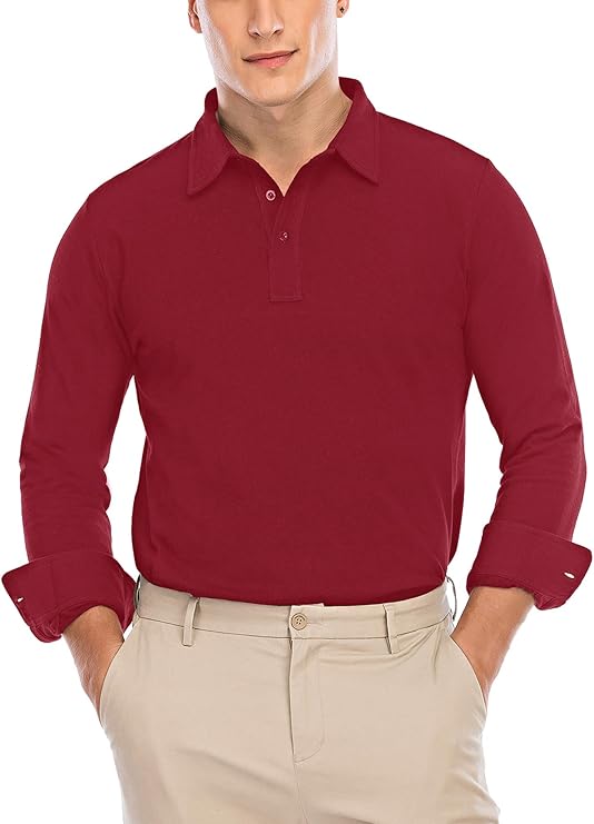 long sleeve polo with button cuffs