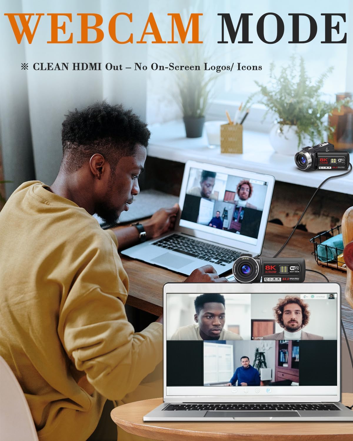 8K 64MP Video Camera 18X Digital Camcorder Video Camera for YouTube 3.0 inch Flip Screen Camcorder Vlogging Camera with 32GB SD Card, 2.4G Remote Control, Two Batteries - Image 6