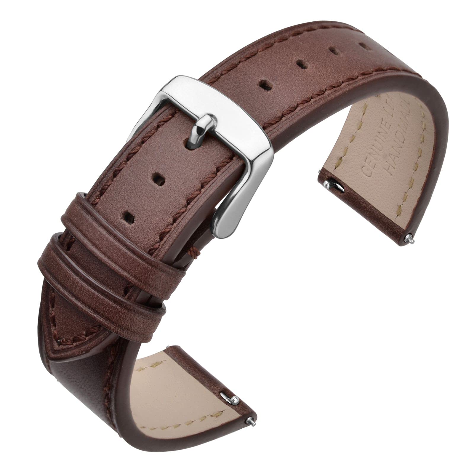 ANNEFITWatch Band 16mm 17mm 18mm 19mm 20mm 21mm 22mm 24mm - Classic Oil Wax Leather Quick Release Watch Strap for Men Women