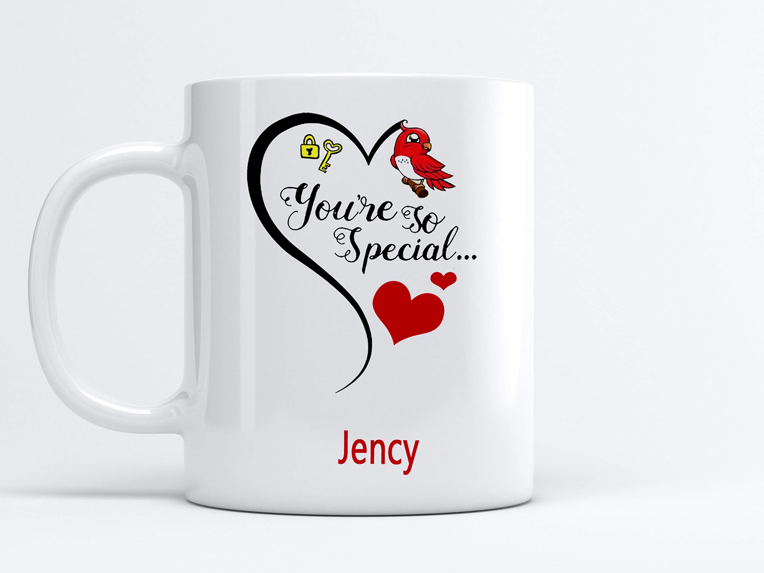 MM9E You are So Special "Jency" Printed Mug , I Love You "Jency" , Gift for Friends ,Valentine's Day , Anniversary Gift , Happy Birthday Gift , Rakhi Mug , Wife ,J14 , Ceramic Coffee Mug 325ml