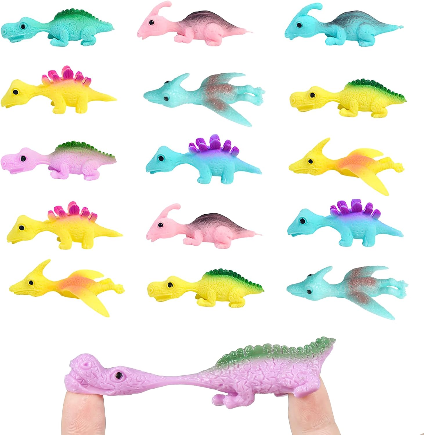 Slingshot Dinosaur Finger Toys, Stretchy Finger Flying Dinosaur Toys