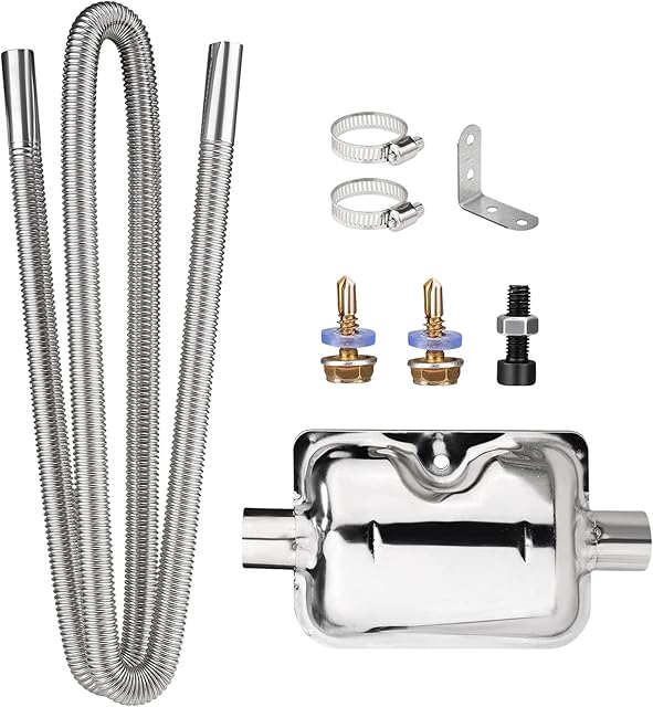 Car Exhaust Hose,Stainless Steel Car Exhaust Pipe,Flexible Tail Pipe Diesel Gas Vent Gas Exhaust Hose,Car Heater Tank Cars Air Diesel Heater,Also Fit for Kitchen Drain (200CM)
