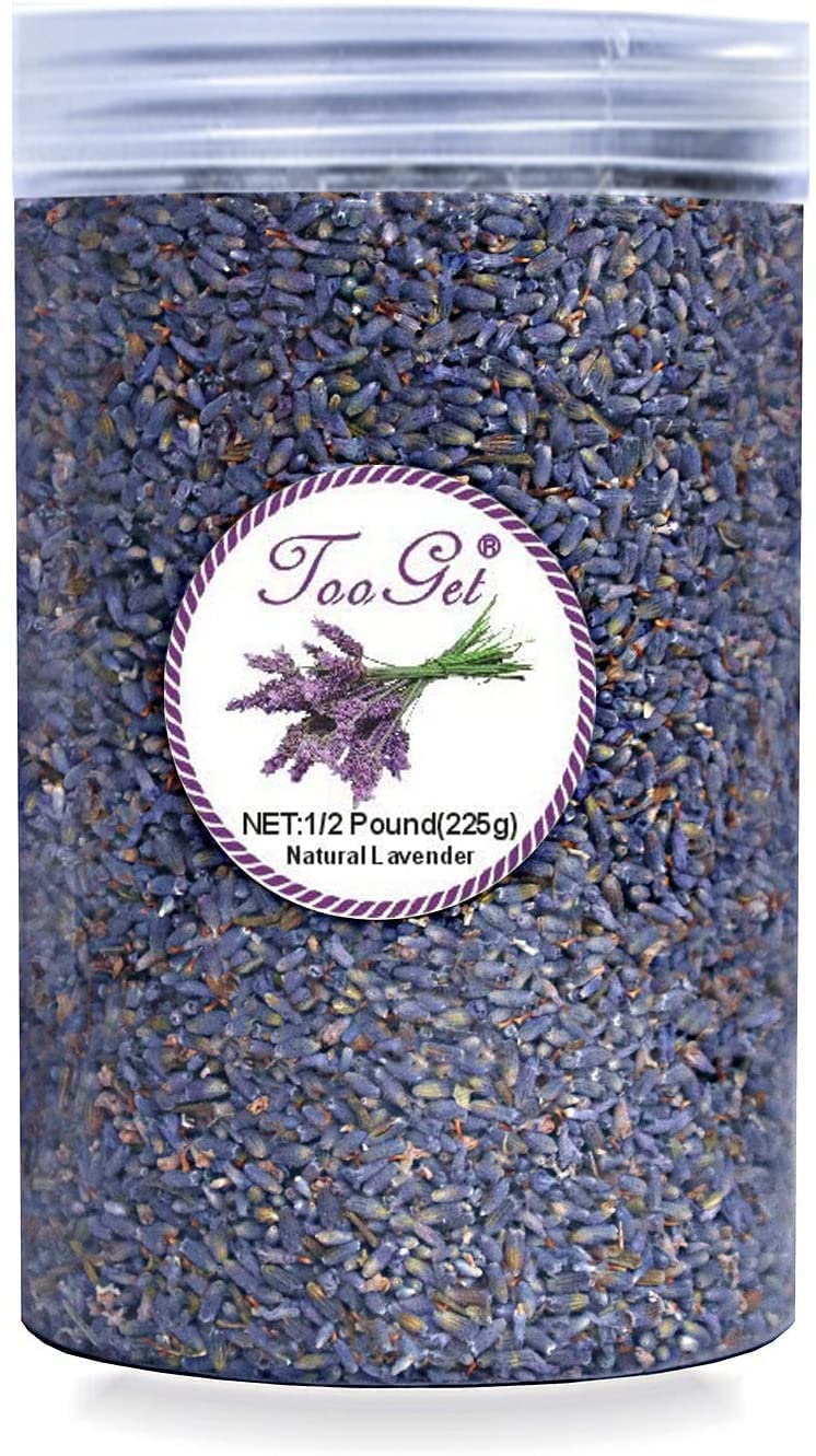 TooGet Culinary Dried Lavender Buds, Raw Highland Grow Lavender Flowers, Ultra Blue Premium Grade Lavenders with Food Grade PET Plastic Bottle (8 OZ)