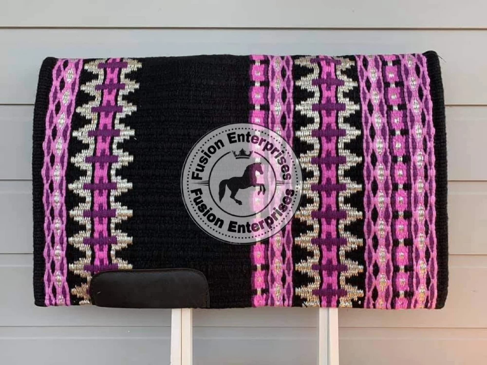 Horse Western Show Sottosella/Coperta da sella Western in lana neozelandese con imbottitura in lana con sensore Flex (personalizzazione disponibile) NJU53 (36" x 42")