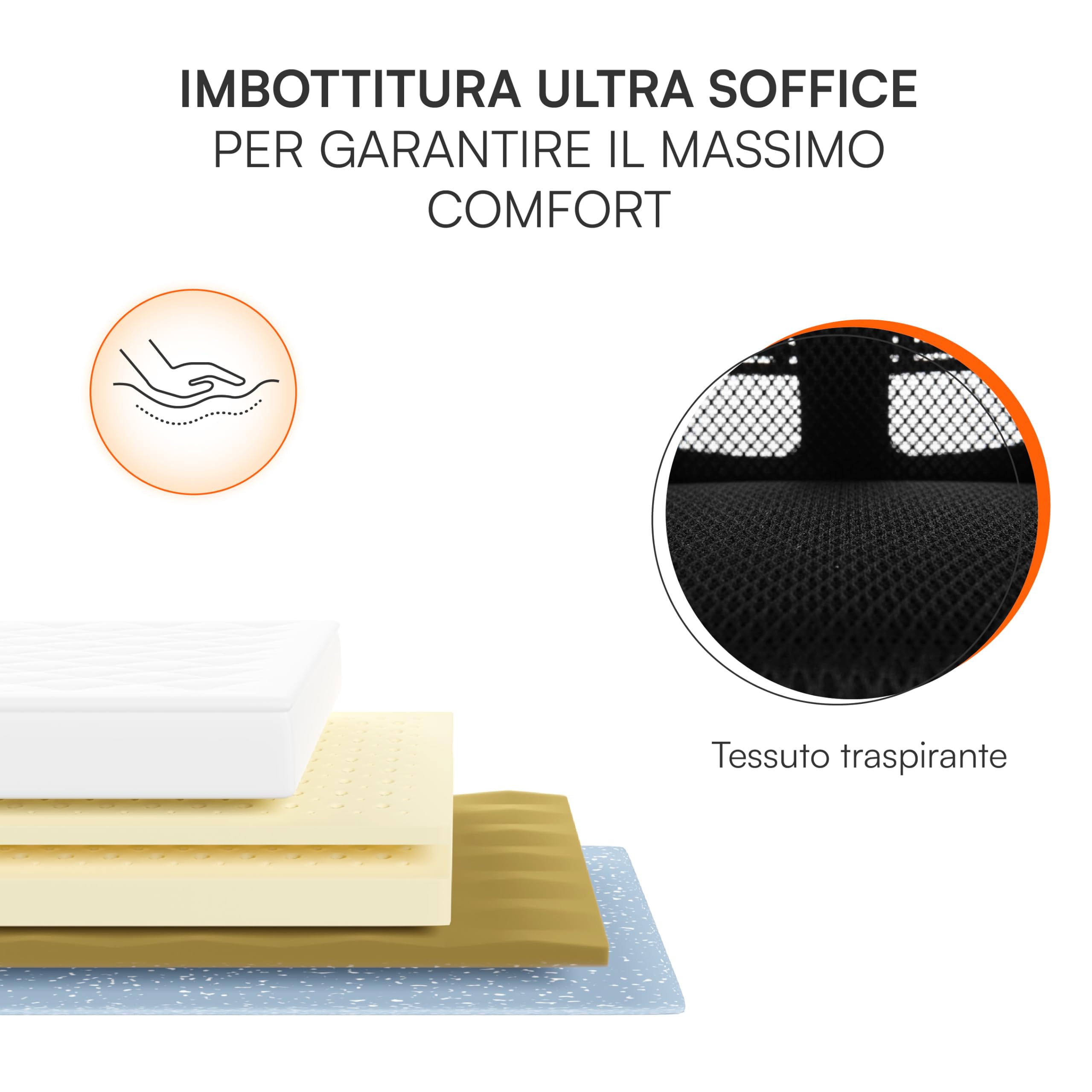 Baroni Home Sedia da Ufficio Ergonomica con Schienale Alto, Braccioli e Altezza Regolabile, Poggiatesta, Poltrona da Scrivania Girevole 360°, Seduta per Studio e Ufficio