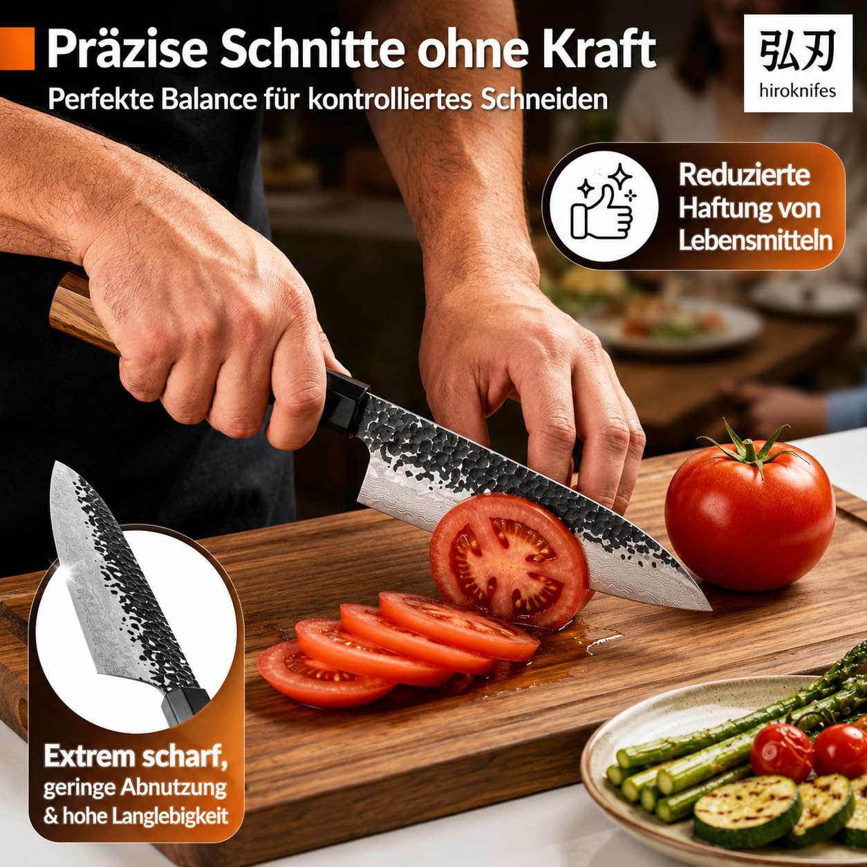Kochmesser Damastmesser 18cm – Santoku Messer Japanisches Küchenmesser scharf – 67 Lagen VG10 Damaststahl – Kochmesser Profi Fleischmesser – Ebenholz Griff + Geschenkbox