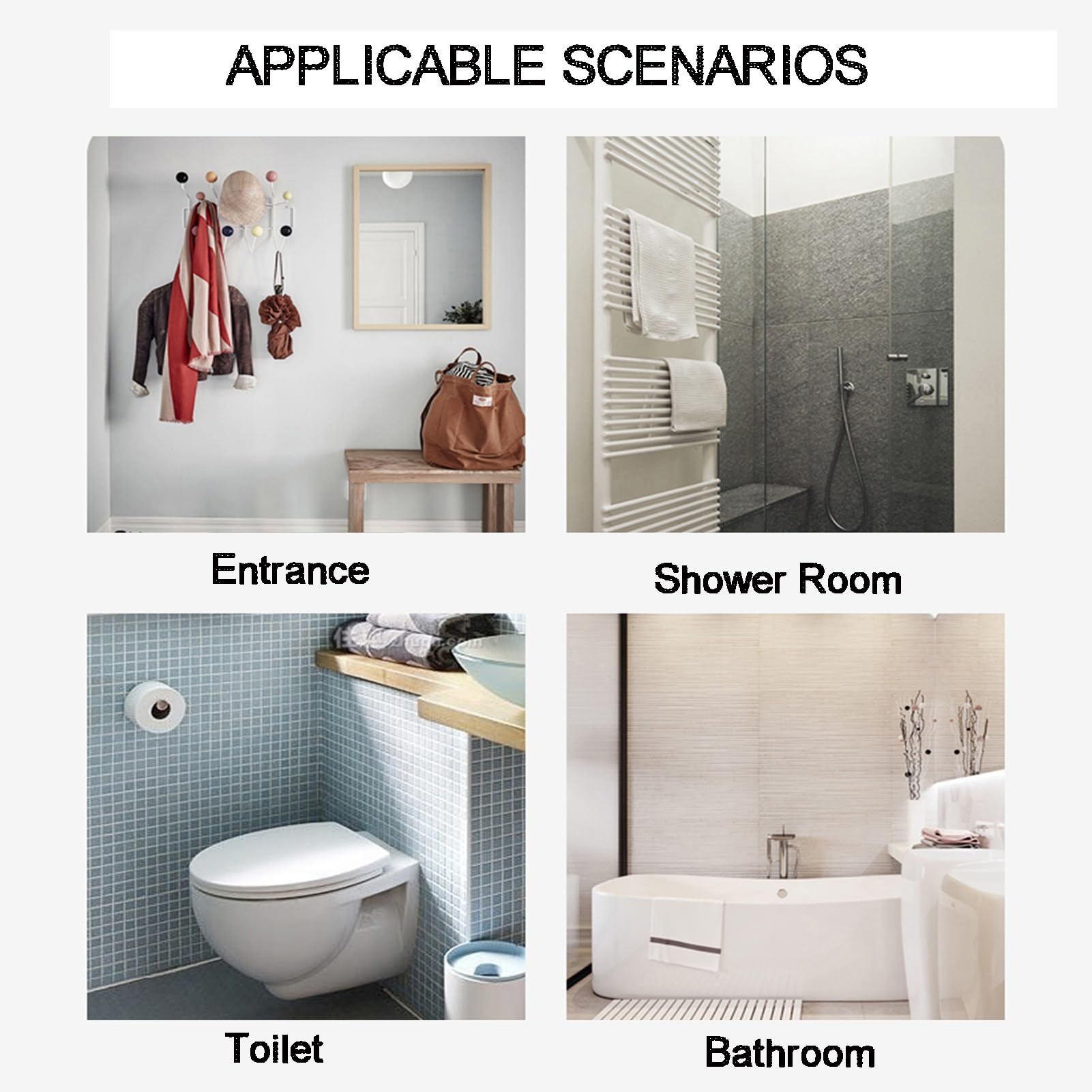 Barras de agarre para bañeras y duchas, mango de seguridad con ventosa para baño, barra de equilibrio de sujeción fuerte, 12.1 pulgadas