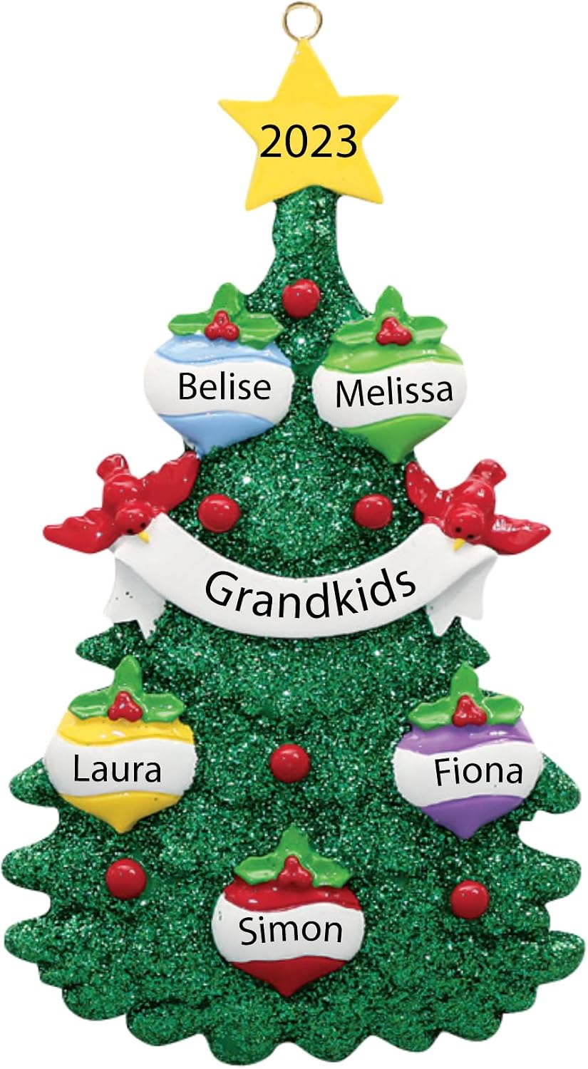 JewelOra Adornos De Navidad 2024, Personalizados Con Nombre De 2 A 6 Miembros De La Familia Adorno