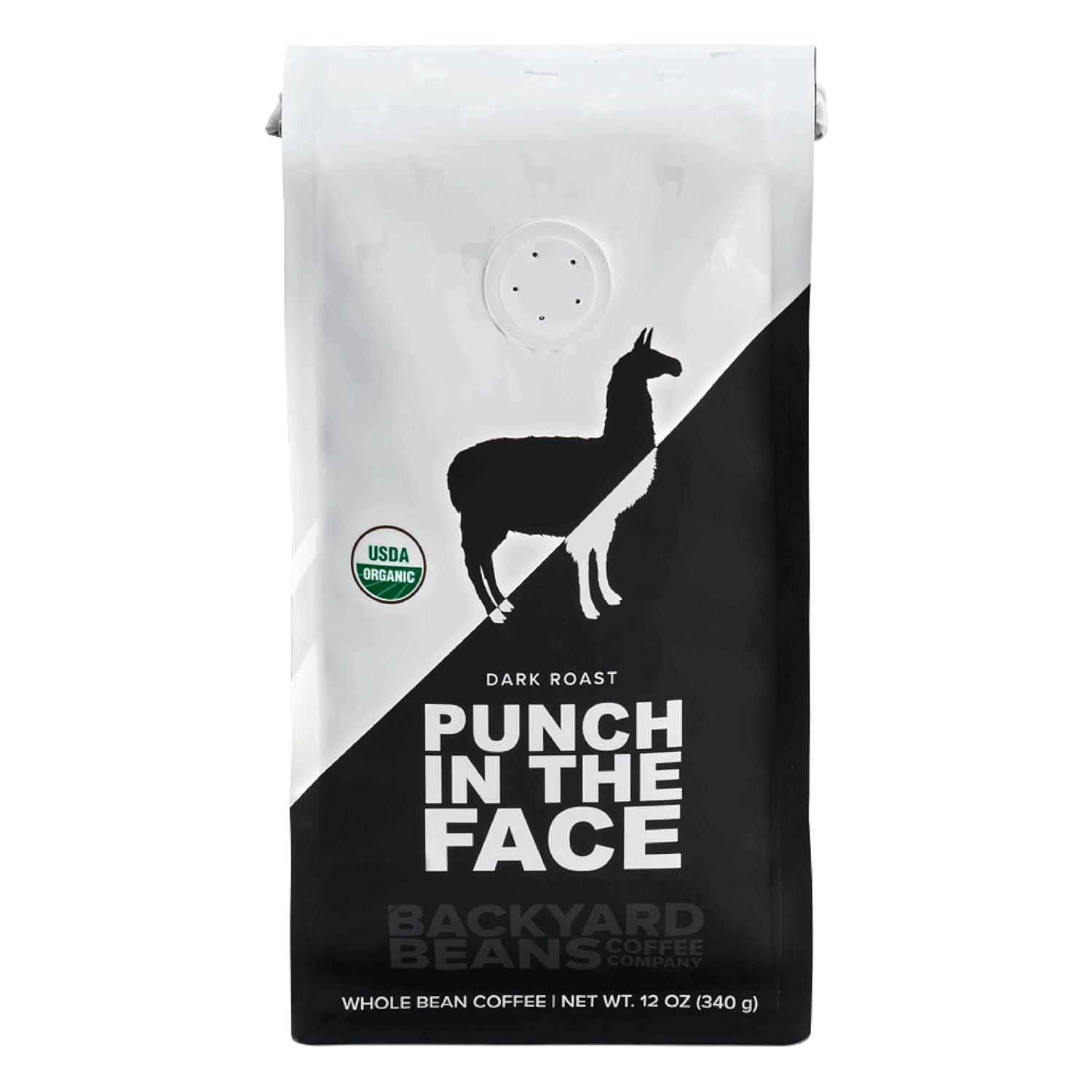 Backyard Beans Coffee Punch in The Face, Organic, Dark Roast, Whole Bean Coffee, 12oz