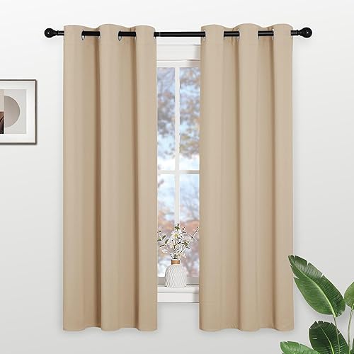 Miniatura 50 de KGORGE - Cortinas opacas grises para dormitorio 2 paneles, 42 x 63 pulgadas con ojales, cortinas de oscurecimiento de habitación con aislamiento