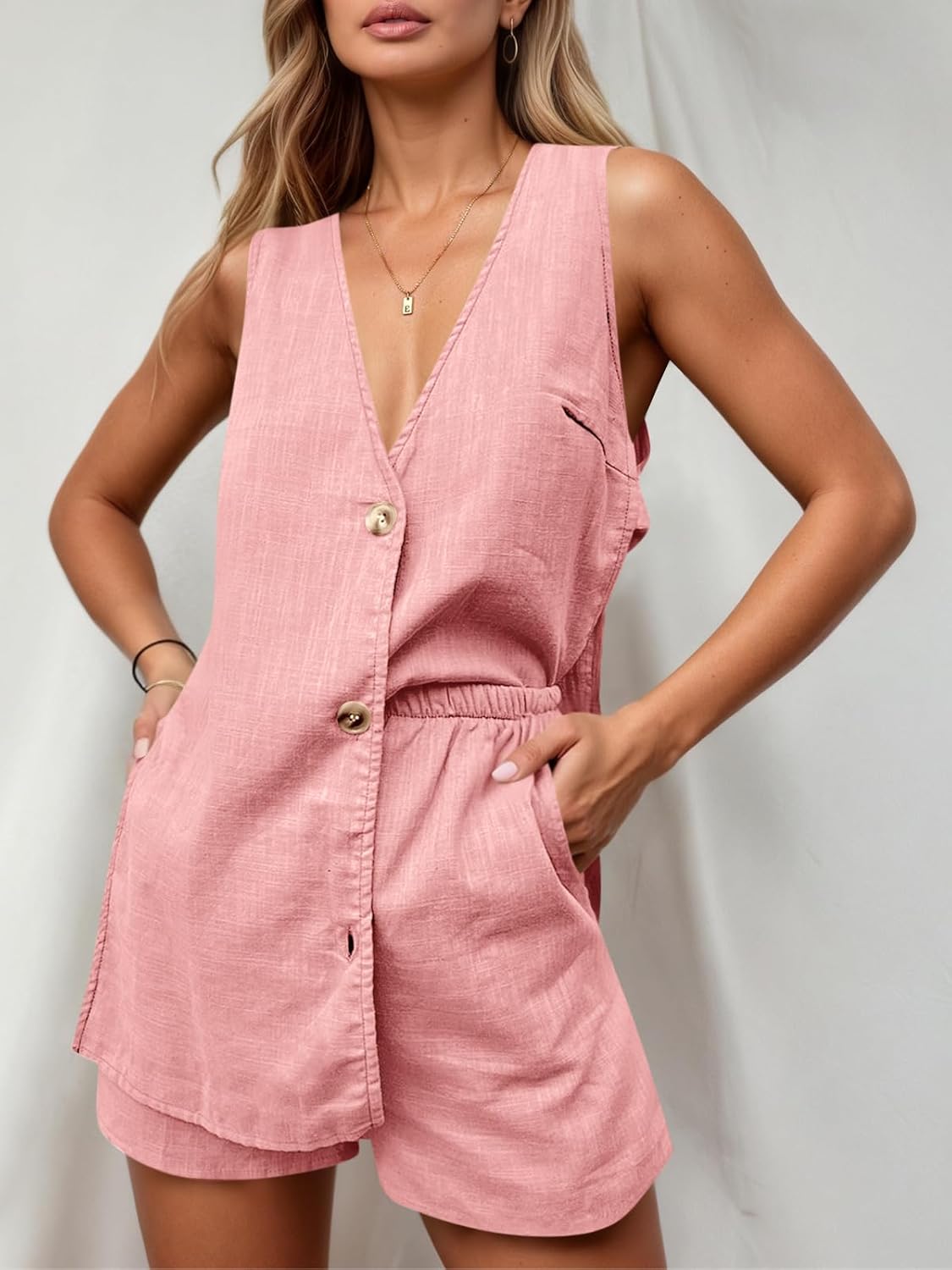 Tankaneo Womens Summer Vacation Outfits Beach Travel Cruise Resort Wear 2 Piece Short Sets Casual Tank Tops and Shorts - Image 3