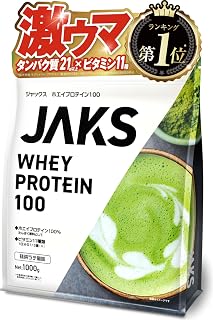 JAKS 蛋白粉 乳清 1千克 11餐份的维生素种类 多合一 WPC 易溶(1千克,抹茶拿铁)