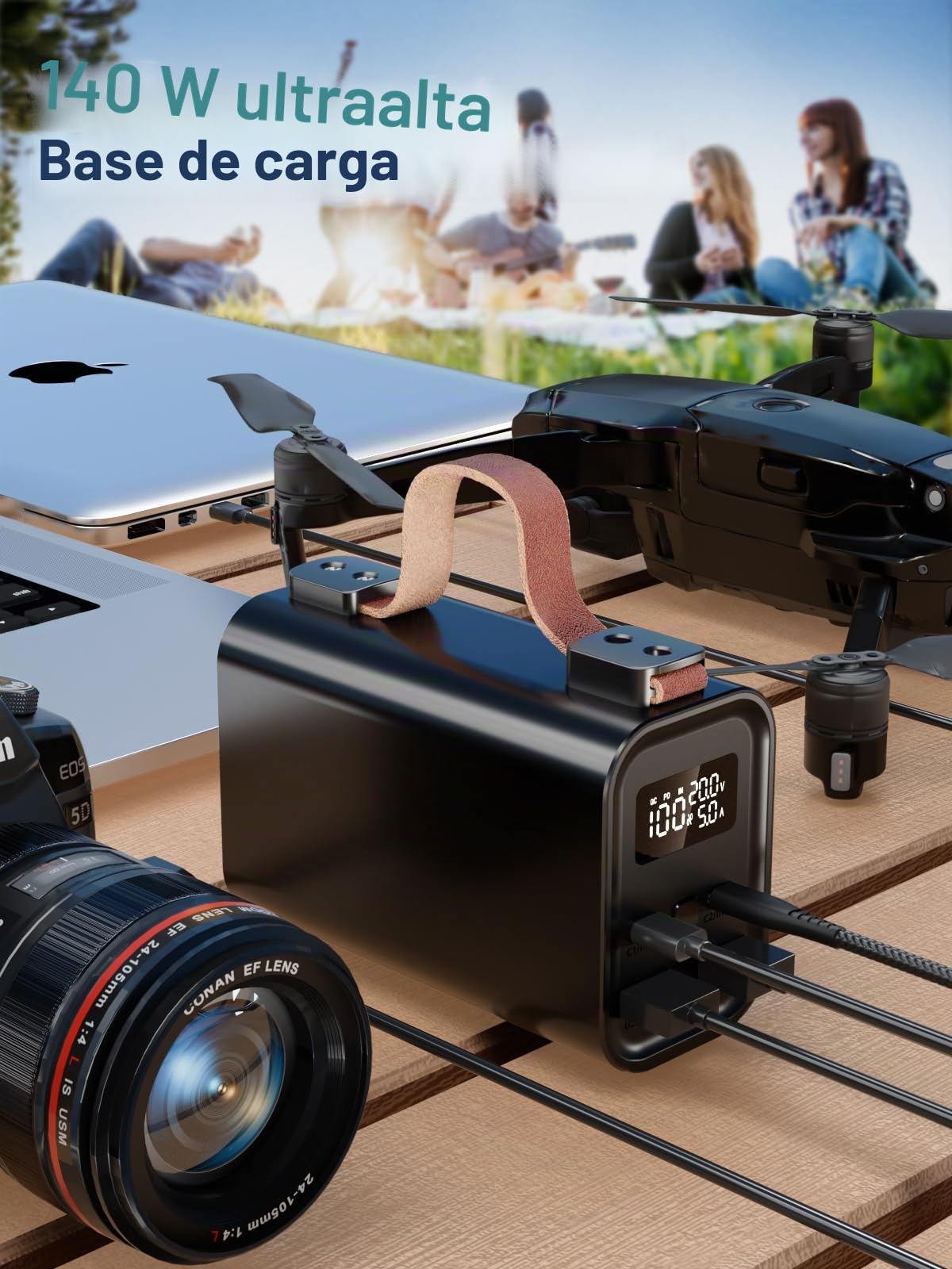 50000mAh 140W Batería Externa Cargador Portátil Carga Rápida PD 3.1 QC 4.0, Power Bank USB C con 4 Puertos y Pantalla LED, Gran Capacidad para PC Portátil, Mac, Tableta, Smartphone