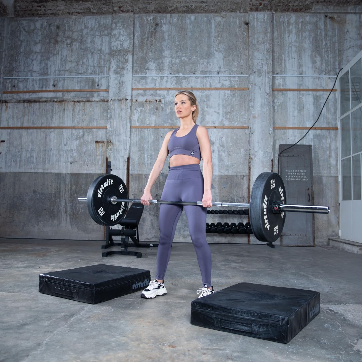 VirtuFit Set di Cuscinetti a Goccia, Tappetino per Lancio, Piastra di Lancio, Supporto per manubri, Supporto per Parabrezza