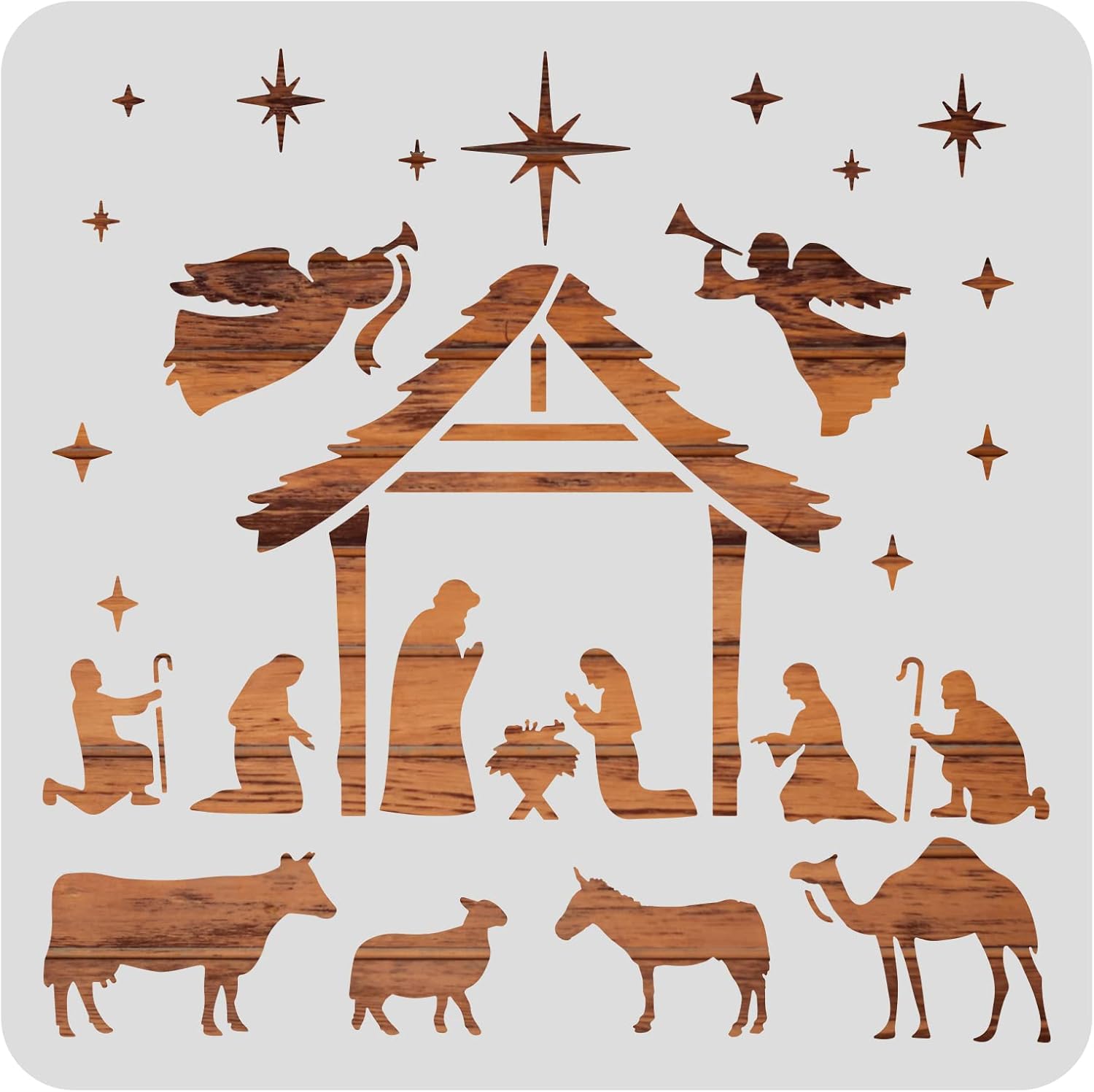 Amazon.de: BENECREAT 30x30cm Krippen-Malschablone, Muster Mit