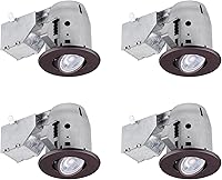 Vista 8 de GLOBE Electric 90718 - Kit de iluminación empotrable LED de 3 pulgadas con clasificación IC giratoria, paquete de 4, acabado blanco, clips de fácil