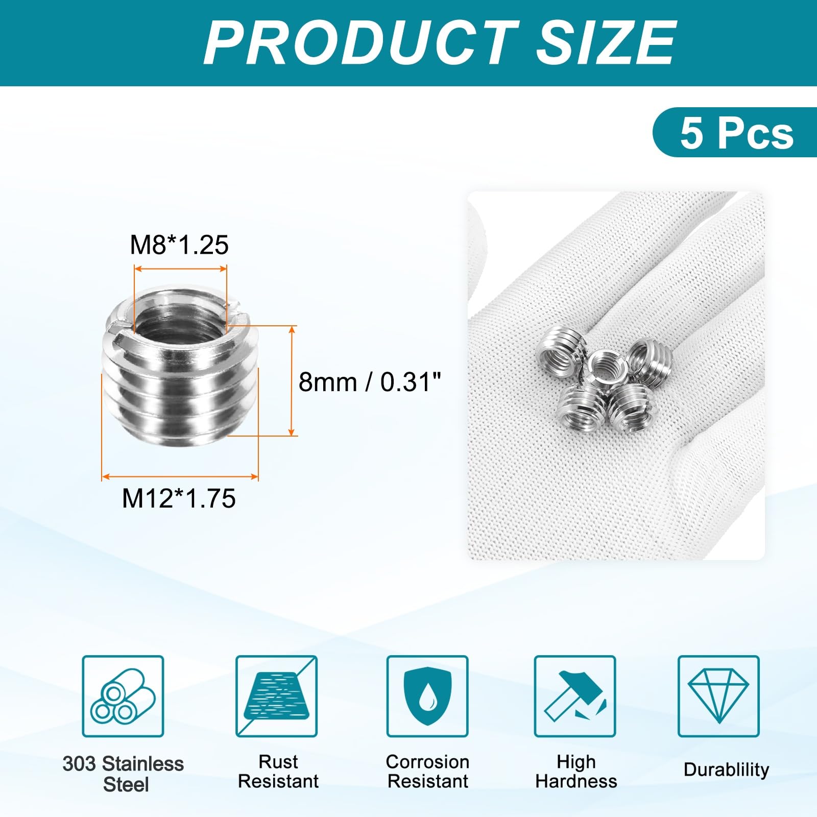 PATIKIL Thread Adapters Sleeve Reducing Nut - Image 2