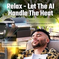 Vista 6 de Brisk It Zelos-450 - Parrilla eléctrica para ahumar pellets de madera, parrilla inteligente con WiFi, parrilla y ahumador 7 en 1, controlador PID