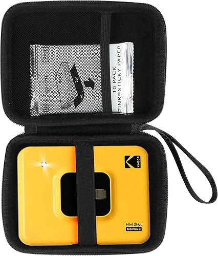 Miniatura 4 de Aenllosi Estuche rígido de transporte para impresora Kodak Mini Shot 3 RetroSquare, soporte para cartucho de película (solo funda, negro y amarillo)