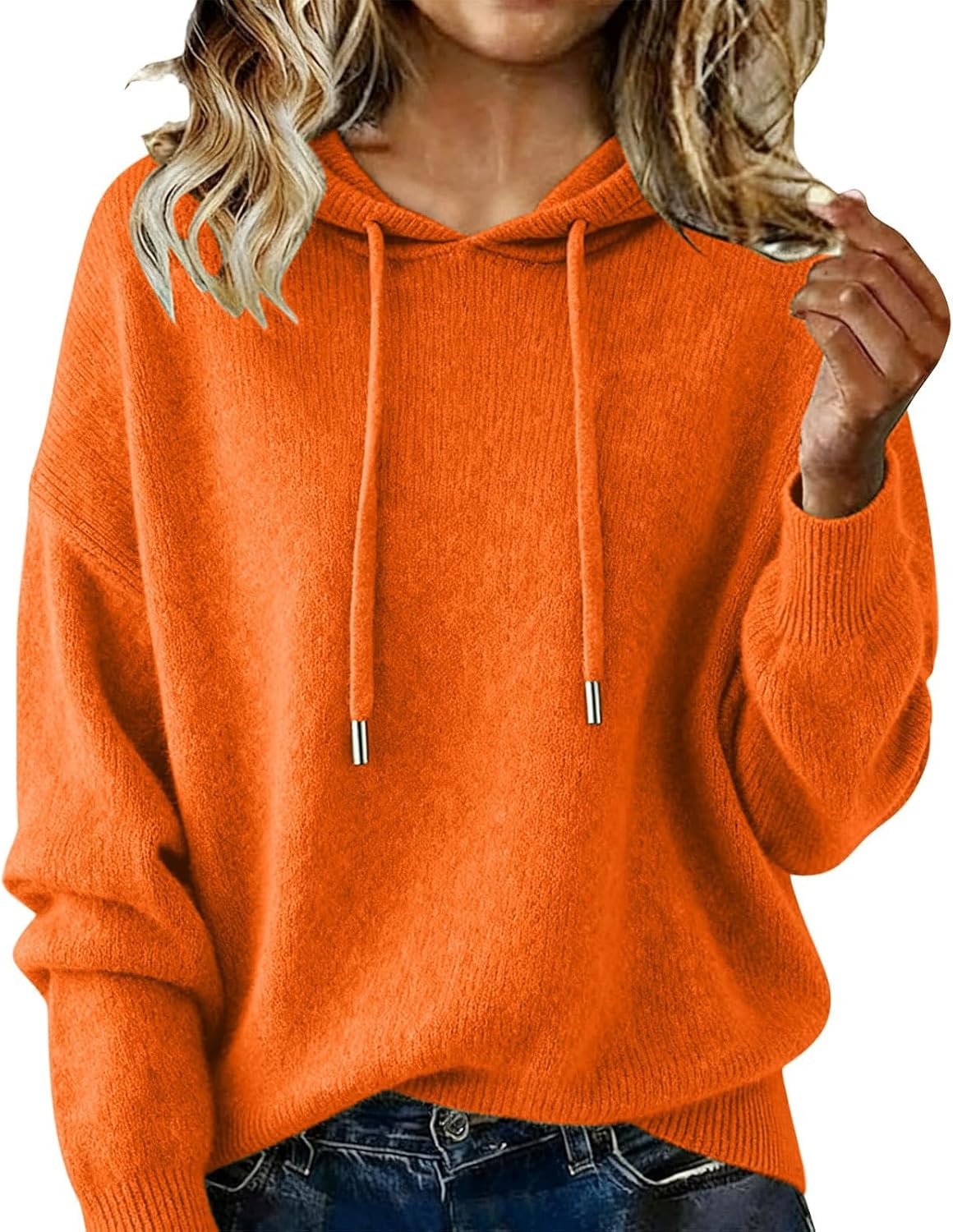 Womens Oversized Cashmere Sweater Lightweight Long Sleeve Pullover Hoodie Sweaters Wool Fall Winter Tops