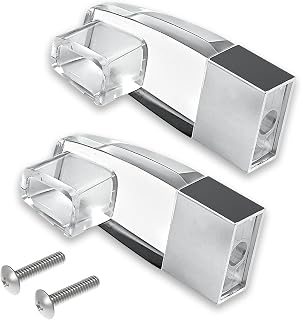 Clear Acrylic Shower Door Towel Bar Brackets with Bright Chrome Sleeve Replacement for Alumax/Basco Framed Sliding Shower Door Towel Rod Sliding Doors Replacement Parts-Towel Bar NOT Included (Silver)