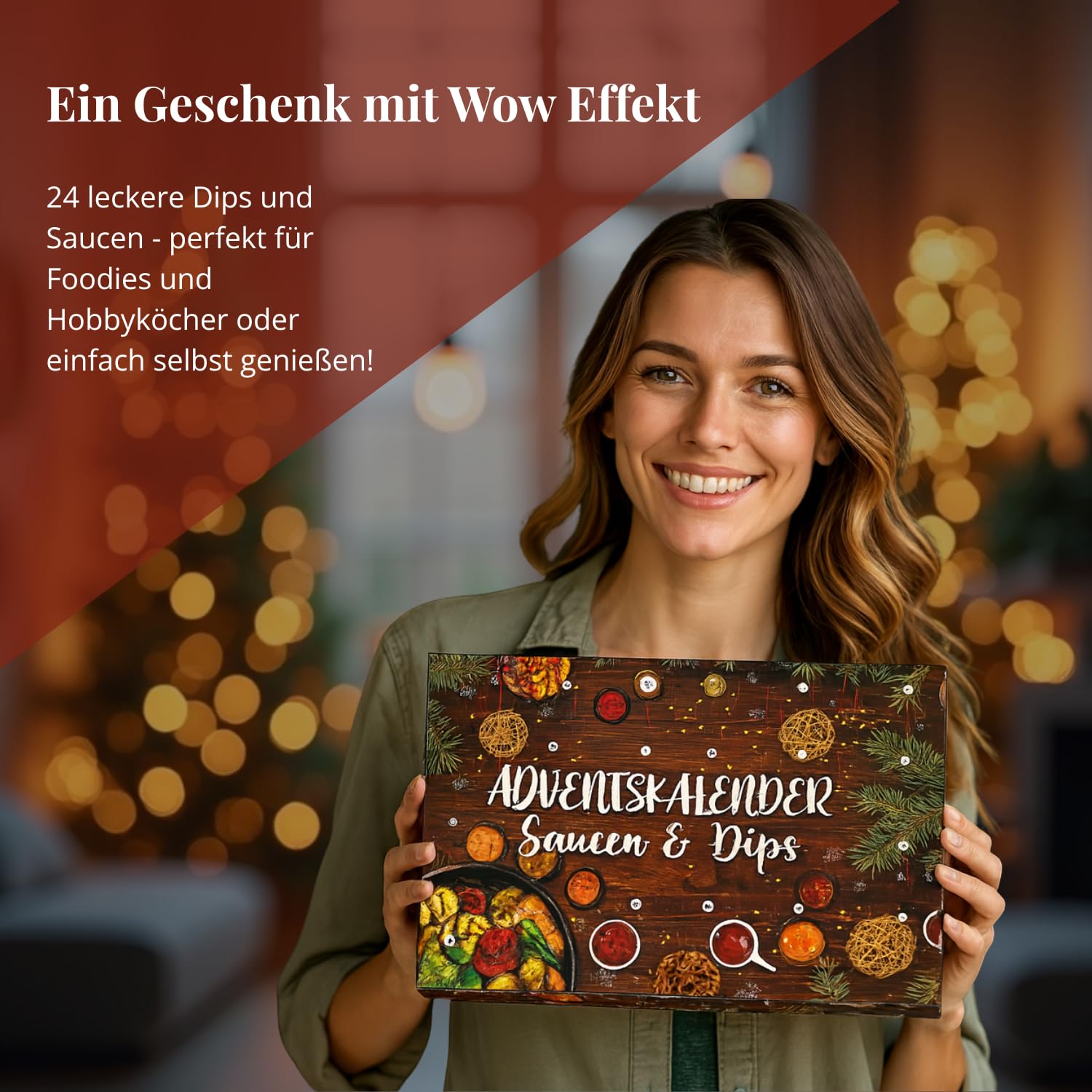 He-Ju Saucen Adventskalender 2025, 24 Saucen & Dips in 30ml Gläschen, BBQ über Dattel Senf Sauce u.v.m, Geschenk für Männer, Foodies & Grillfans, Handgemacht in Deutschland