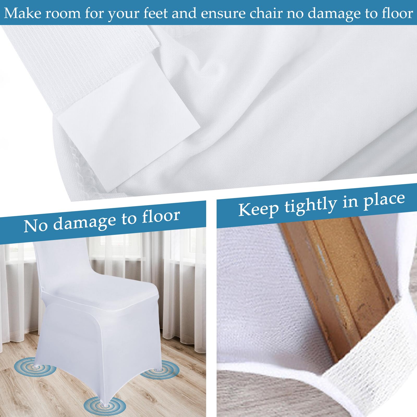 HOMURY 5 fundas para silla, color blanco, para bodas, banquetes, decoración, universales, elásticas, de spandex, para sillas de banquete, bodas y celebraciones