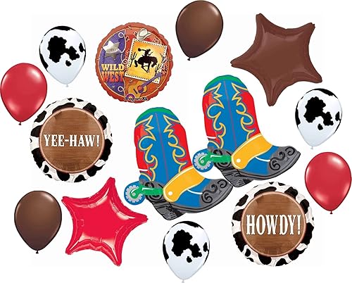 Miniatura 1 de Suministros de fiesta de cumpleaños de vaquero con temática occidental, 14 piezas de decoración