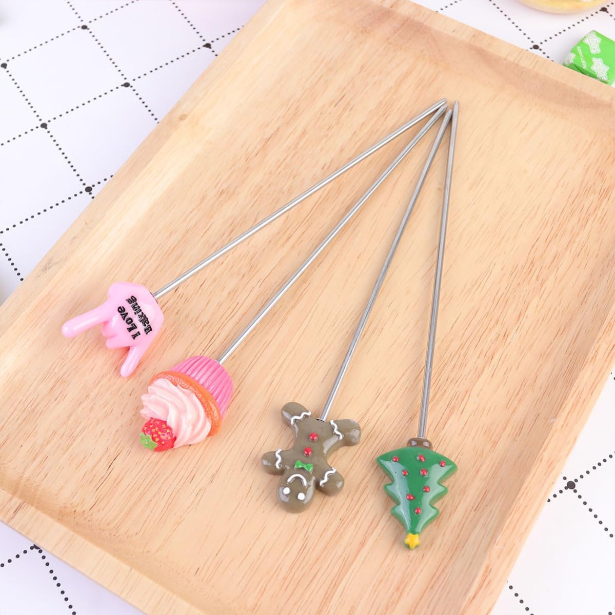 Healifty 4pcs Stainless Steel Cake Test Pins Baking Tool for Biscuit Cupcake Muffin Easy to Use and Easy to Clean Baking Tester Probe