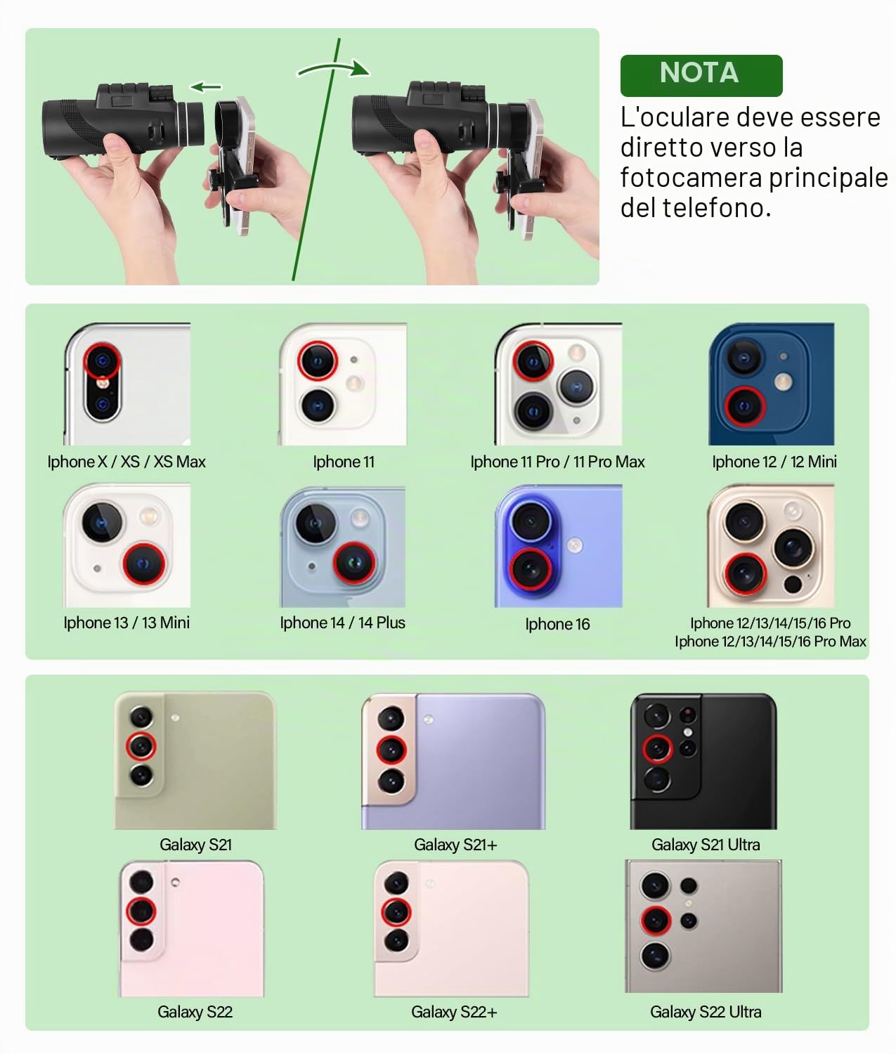 PAHTTO Monoculare 80x100 Zoom, telescopio monoculare con supporto per smartphone e treppiede estensibile, telescopio monoculare impermeabile per birdwatching, caccia, viaggi e concerti sportivi