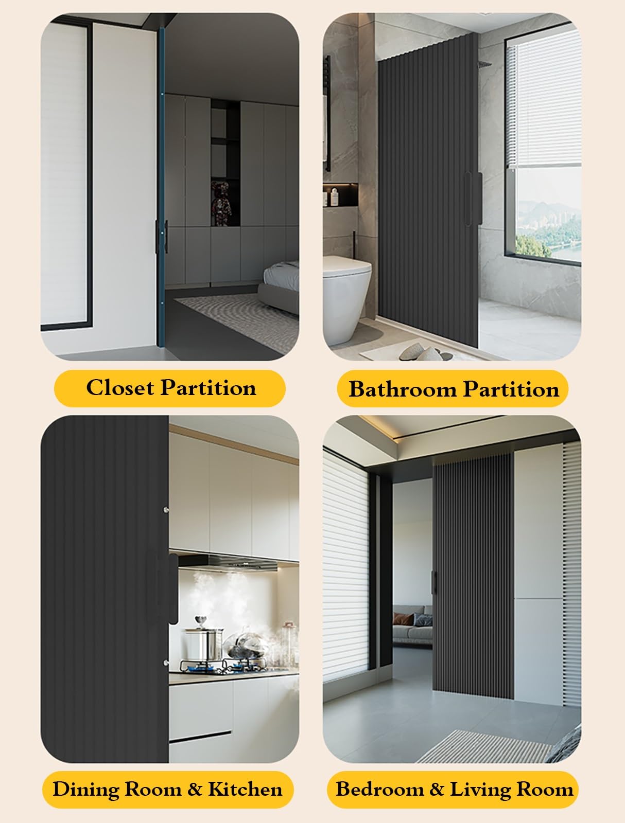Porta A Soffietto Porte A Libro Porta Scorrevole a Fisarmonica di Dimensioni Personalizzabili, divisorio Flessibile Portatile Multi-Anta con Chiusura Magnetica per Negozi/balconi(100x195cm)