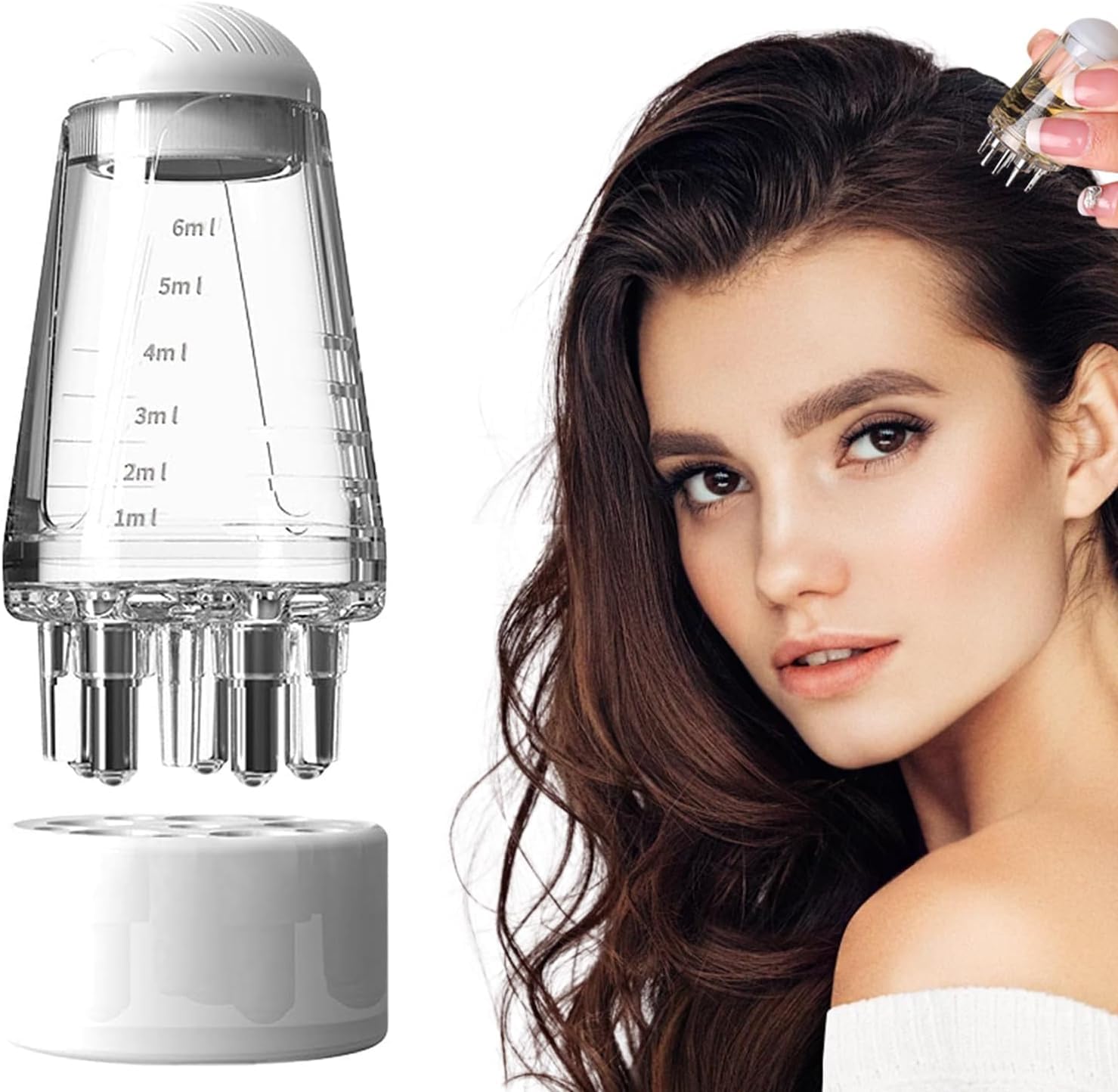 CESITRA Hair Oil Applicator, Smooth Root Comb Applicator Bottle For Scalp Oil,Scalp Massager For Hair Growth Anti Hair Loss Lotion Dispenser, Anti-Leak, Salon Care, Oily/Greasy Hair, Transparent-6ML