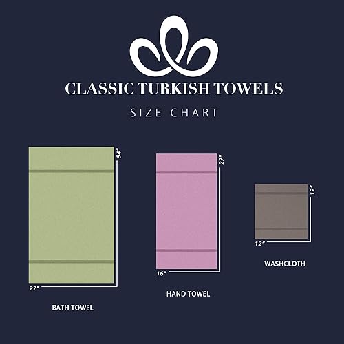 Miniatura 7 de Classic Turkish Towels CTT - Juego de 6  100% algodón turco, absorbente y cómodo, incluye 2 toallas de baño, 2 toallas de mano y 2 toallas pequeñas,