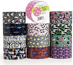Simply Genius (12 Pack) Patterned and Colored Duct Tape Variety Pack Tape Rolls Craft Supplies for Kids Adults Patterned Duct Tape Colors, 10 Yards, 120 Yards Total, Animal Patterns - Buy now