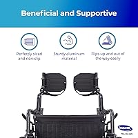 Vista 4 de Invacare Reposapiés para silla de ruedas con trabillas para talón y diseño abatible, longitud de reposapiés ajustable y placa de pie de aluminio