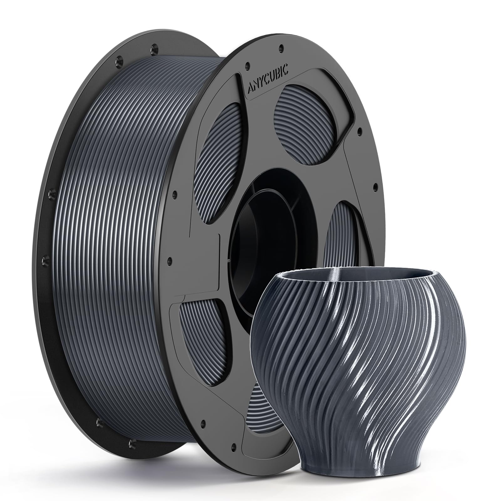 ANYCUBIC PETG Filament 1.75mm, 1KG Reusable Spool, Texture Silver