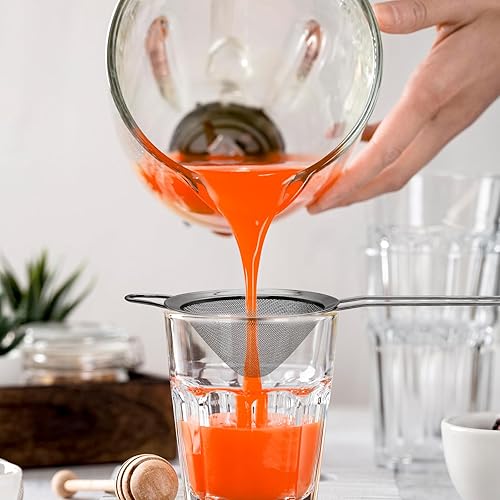 Miniatura 5 de D Colador de malla fina en forma de cono de acero inoxidable para tamiz de cocina con mango largo, colador de cóctel, coladores pequeños para té