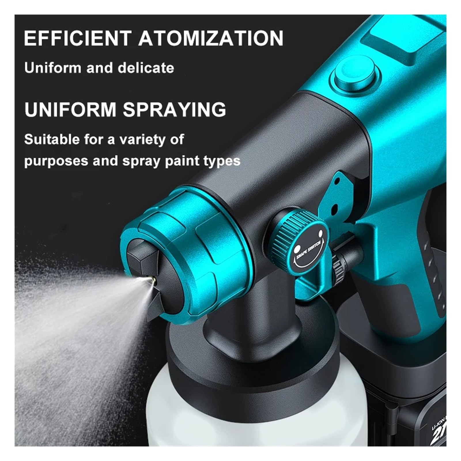 18V 800ML Bezprzewodowy Pistolet Do Malowania Natryskowego Elektryczny Pistolet Natryskowy Kontrola Przepływu Meble Samochodowe Powłoka Stalowa Aerograf Do Akumulatora
