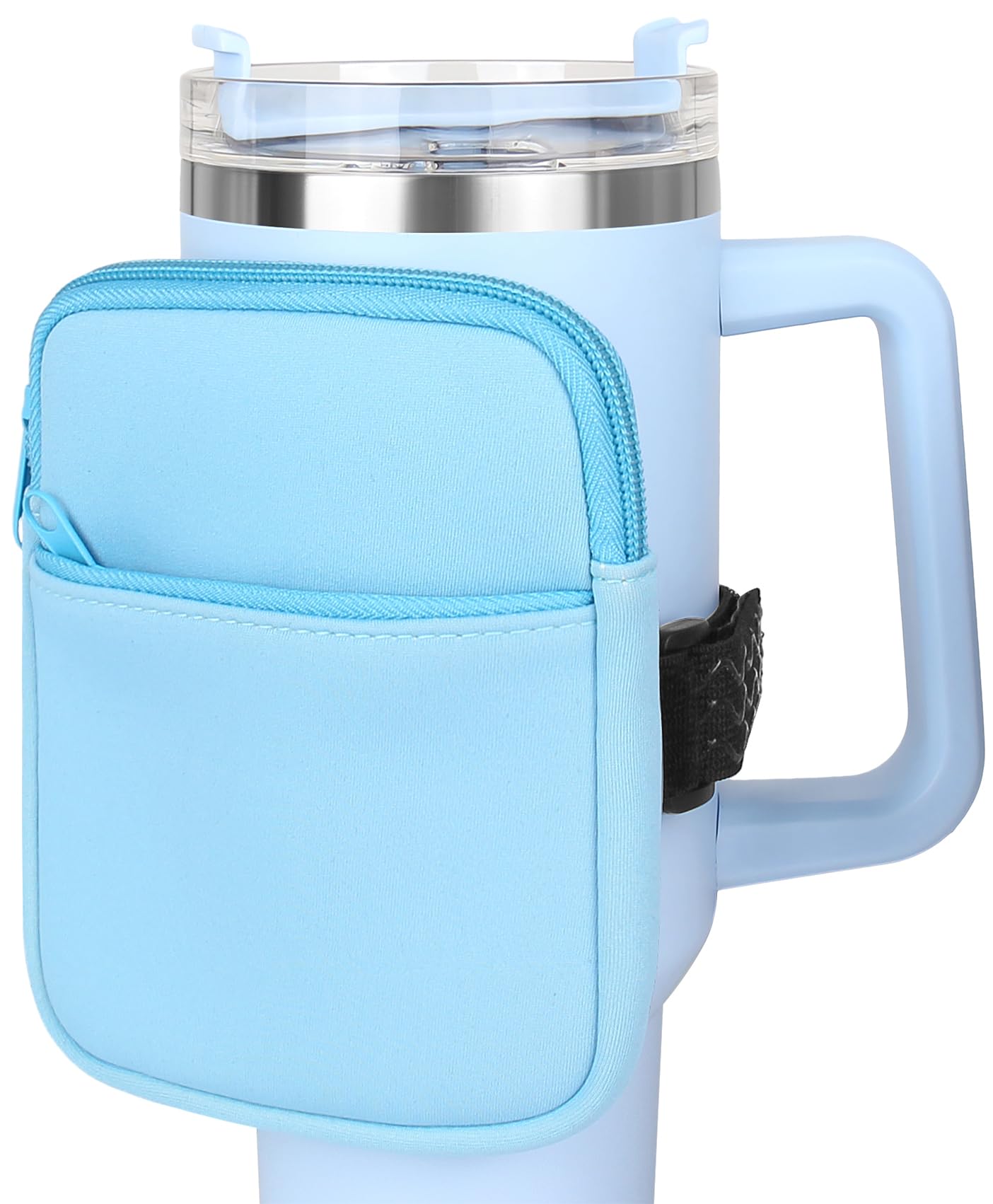 Water Bottle Pouch for Stanley Accessories, Water Bottle Bag w/Phone Pocket for Stanley Tumbler Quencher Adventure 40oz, Workout Water Bottle Bag Running Pack for Women Men...