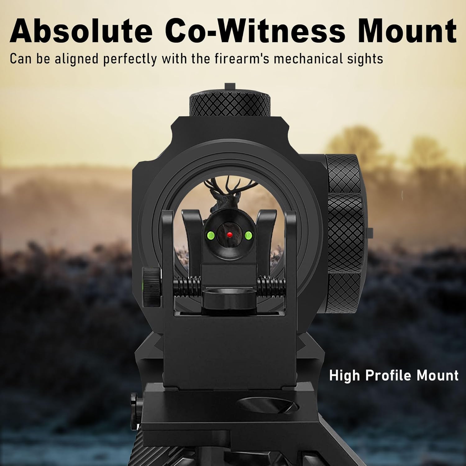 UUQ 1x20mm Compact Red Dot Sight, Shake Awake 2 MOA Red Dot,11-Level Brightness Optic, with Absolute Co Witness Riser, IPX7 Waterproof, 1000G Shockproof Rifle Scope,Fits 20mm Rail Mount